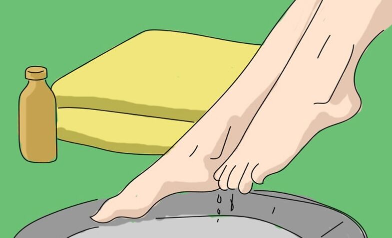 Kopel z jabolčnim kisom proti glivicam na nogah